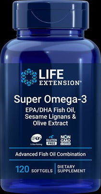 スーパーオメガ3 EPA/DHA フィッシュオイル、ゴマリグナン、オリーブエキス120 ソフトジェル